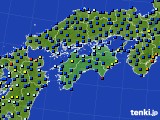 四国地方のアメダス実況(日照時間)(2018年08月16日)