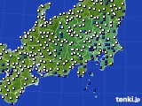 関東・甲信地方のアメダス実況(風向・風速)(2018年08月16日)