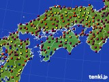 四国地方のアメダス実況(日照時間)(2018年08月17日)