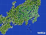 関東・甲信地方のアメダス実況(風向・風速)(2018年08月17日)