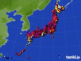 アメダス実況(日照時間)(2018年08月18日)