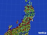 東北地方のアメダス実況(日照時間)(2018年08月19日)