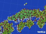 中国地方のアメダス実況(日照時間)(2018年08月19日)