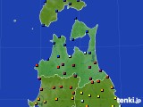 青森県のアメダス実況(日照時間)(2018年08月19日)