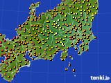 関東・甲信地方のアメダス実況(気温)(2018年08月19日)