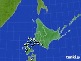 北海道地方のアメダス実況(降水量)(2018年08月21日)