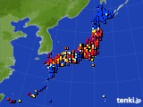 アメダス実況(日照時間)(2018年08月21日)