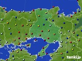 兵庫県のアメダス実況(日照時間)(2018年08月21日)