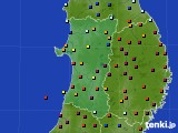 秋田県のアメダス実況(日照時間)(2018年08月21日)