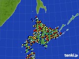 北海道地方のアメダス実況(日照時間)(2018年08月22日)