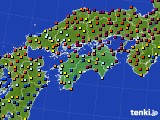 四国地方のアメダス実況(日照時間)(2018年08月22日)