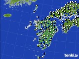 九州地方のアメダス実況(風向・風速)(2018年08月22日)