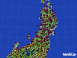 東北地方のアメダス実況(日照時間)(2018年08月23日)