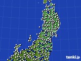 東北地方のアメダス実況(風向・風速)(2018年08月23日)