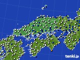 中国地方のアメダス実況(風向・風速)(2018年08月23日)