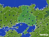 兵庫県のアメダス実況(風向・風速)(2018年08月24日)