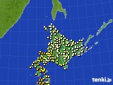 北海道地方のアメダス実況(気温)(2018年08月25日)