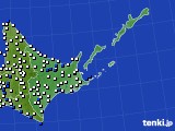 道東のアメダス実況(風向・風速)(2018年08月29日)