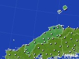 2018年08月29日の島根県のアメダス(風向・風速)
