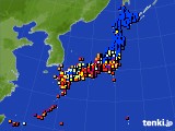 アメダス実況(日照時間)(2018年08月30日)