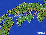 四国地方のアメダス実況(日照時間)(2018年08月31日)