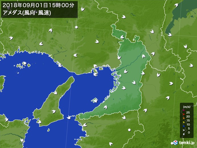 大阪府の過去の天気 アメダス 風向 風速 18年09月 日本気象協会 Tenki Jp 大阪府の過去の天気 アメダス 風向 風速 18年09月 日本気象協会 Tenki Jp
