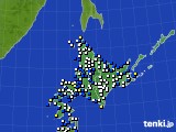 北海道地方のアメダス実況(風向・風速)(2018年09月04日)