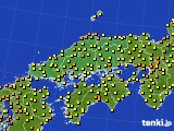 2018年09月13日の中国地方のアメダス(気温)