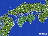 2018年09月16日の四国地方のアメダス(風向・風速)