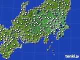 関東・甲信地方のアメダス実況(風向・風速)(2018年09月21日)