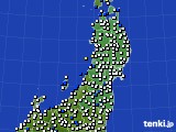 東北地方のアメダス実況(風向・風速)(2018年09月22日)