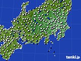 関東・甲信地方のアメダス実況(風向・風速)(2018年09月22日)