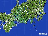 2018年10月01日の東海地方のアメダス(風向・風速)