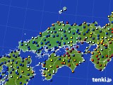 中国地方のアメダス実況(日照時間)(2018年10月02日)