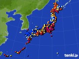 アメダス実況(日照時間)(2018年10月02日)