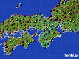 近畿地方のアメダス実況(日照時間)(2018年10月03日)