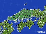 中国地方のアメダス実況(風向・風速)(2018年10月05日)