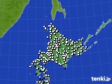 北海道地方のアメダス実況(風向・風速)(2018年10月06日)