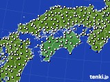 四国地方のアメダス実況(風向・風速)(2018年10月07日)