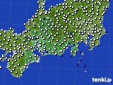 2018年10月08日の東海地方のアメダス(風向・風速)