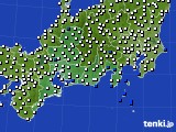 東海地方のアメダス実況(風向・風速)(2018年10月08日)