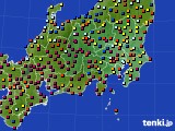 関東・甲信地方のアメダス実況(日照時間)(2018年10月09日)