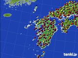 九州地方のアメダス実況(日照時間)(2018年10月09日)