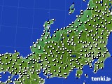 2018年10月09日の北陸地方のアメダス(風向・風速)