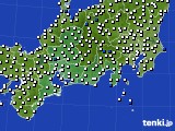 東海地方のアメダス実況(風向・風速)(2018年10月09日)