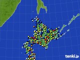 北海道地方のアメダス実況(日照時間)(2018年10月12日)