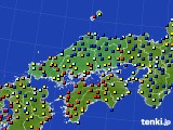 2018年10月12日の中国地方のアメダス(日照時間)