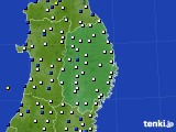 2018年10月12日の岩手県のアメダス(風向・風速)