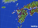 九州地方のアメダス実況(日照時間)(2018年10月13日)