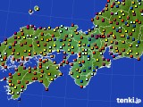 2018年10月14日の近畿地方のアメダス(日照時間)